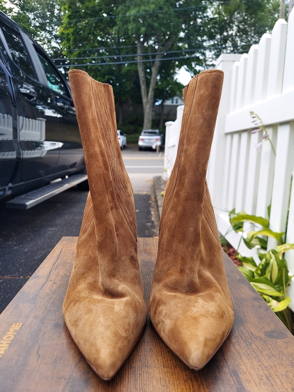 Veronica Beard Lisa Hazelwood Suede Pointed-Toe Ankle Boots Womens Size 10.5 - Picture 8 of 13